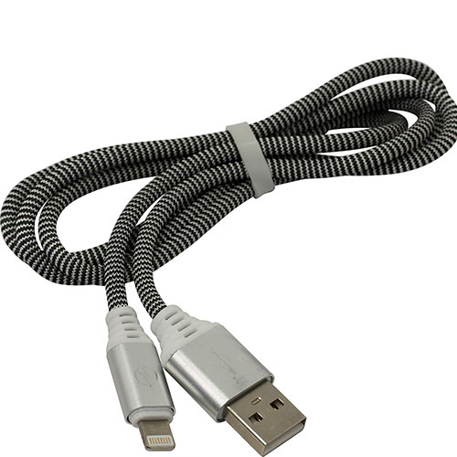 Дата-кабель Smartbuy 8pin кабель в нейлоновой оплетке Socks, 1 м черно-белый от Вольт Маркет
