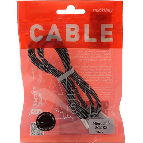 Дата-кабельSmartbuy MicroUSB кабель в резиновой оплетке Gear, 1м. мет. наконечник от Вольт Маркет
