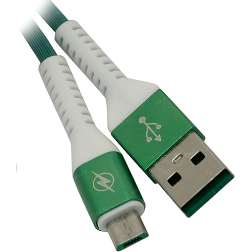 Дата-кабель Smartbuy Micro кабель в TPE оплетке Flow 3D, 1м, мет. наконечник, зеленый от Вольт Маркет