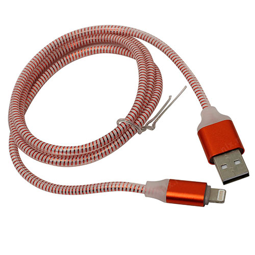 Дата-кабель Smartbuy USB-8 pin, с индикацией, 1 м, красный, с мет. након. (iK-512ss red) от Вольт Маркет